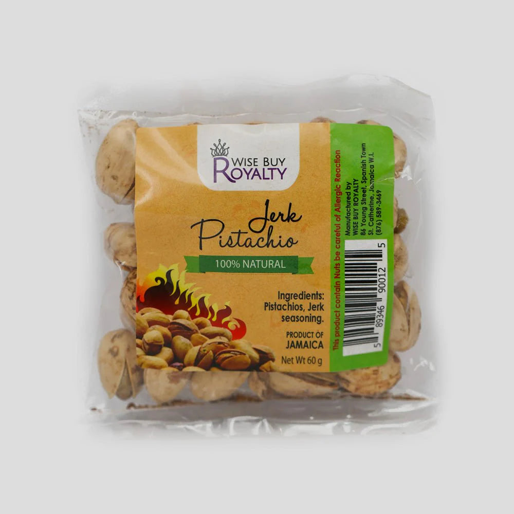 Wise Buy Royalty Jerk Pistachios, 2oz or 4oz (3 Pack)